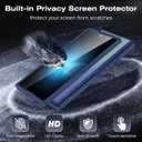 Ruky for Z Fold 7 Case with Front Privacy Screen Protector, ZFold 7 Case with Hinge Protection [Compatible with MagSafe] Protective Translucent Hard Magnetic Phone Case for Galaxy Z Fold 7, Blue
