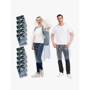 Disposable Rain Ponchos, 3 Pack Extra Thicker Emergency Ponchos