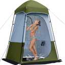 Camping Shower Tent, 7.9 FT Extra Tall Oversize Privacy Tent, Portable Outdoor Bathroom Toilet Tent with Floor, Easy Set Up Privacy Shelter for Dressing, Hiking, Fishing, UPF50+ (Green)