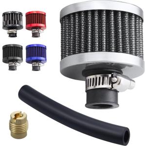 Air Filter Intake Filter Breather Turbo Vent Cleaner with Main Jet Parts Fits for Predator 212cc 196cc 6.5 hp GX160 GX200 TrailMaster MB200 KT196 RB200 CT200U Mini Bike Go Kart (Silver)