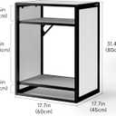 LANDEN Washed Oak Wood Metal Frame Stand, Three-Shelf for Fish Tanks up to 30 Gal, CLX60-60X45X80cm (23.6x17.7x31.49 in), for Fish Tanks and Reptile Terrariums, Home & Office Use