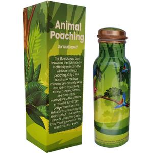 EcoBottles  100% Pure Copper Water Bottles | Easy-To-Use and Carry, Fancy Prints | Non-Insulated Bottles with Health Benefits and Emphasizing on Social Causes (Green)