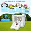 White Bounce House, PVC Materials, Bounce House for Kids 3-6 Blower Included, Bouncy House with Slide, 11ft L x 8ft W x 6.5ft H, Bouncy Castle Indoor Outdoor