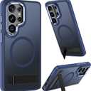 MAKAVO Magnetic for Samsung Galaxy S26 Ultra Case with Stand, Compatible with MagSafe, Slim Translucent Matte Military-Grade Drop Protection Phone Cover, Blue