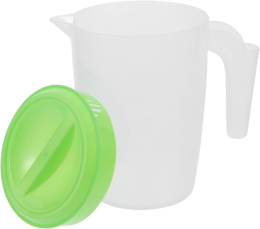 1L Plastic Water Pitcher with Lid Large Capacity Cold Drink Jug for Refrigerator and Outdoor Use Ideal for Juice Iced Tea and Beverages, 2 Pack