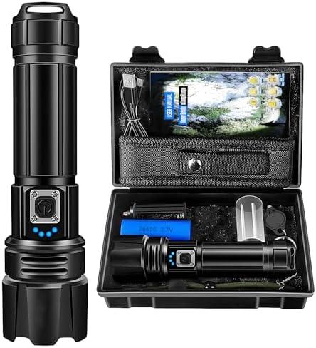 ABUNRO Rechargeable Flashlights High Lumens, Flashlight Led 2000 Lumen XHP70.2, Super Bright Flash Light, High Powered Handheld Flashlights for Hiking Camping Father's Day Gift