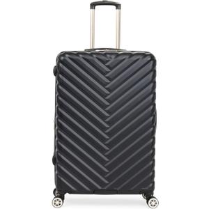 Kenneth Cole REACTION Madison Square Lightweight Hardside Chevron Expandable Spinner Luggage, Black, (28-Inch Checked) (28-Inch Checked, Black)