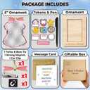 2 x Baby's First Christmas Ornament 2025 Girl, DIY Wooden Onesie Shaker with Pen, Picture Frame Car Visor Clip, Baby Shower Card, Newborn Gift for New Parents, Baby Girl Keepsake, 1st Xmas Decor HH804