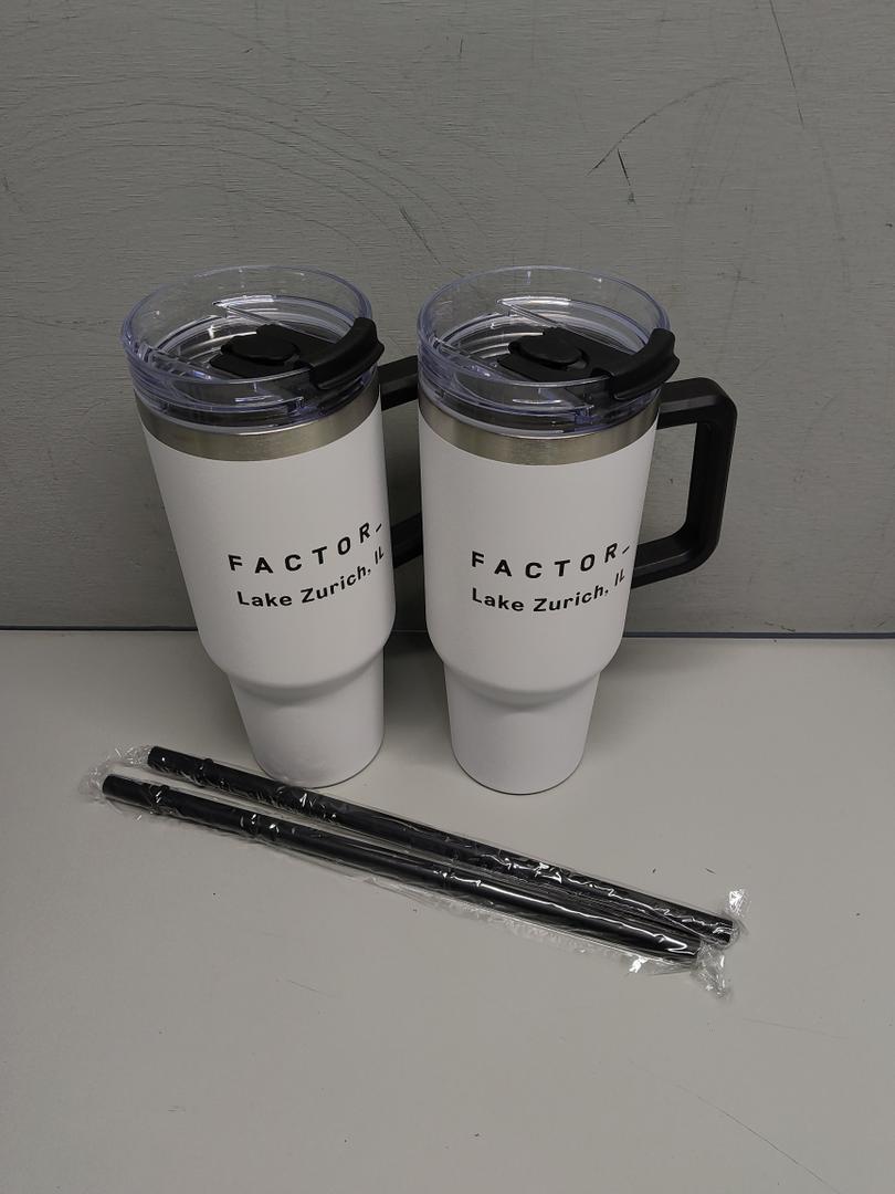 2 Pcs 40oz Tumbler with Handle, Lid and Straw