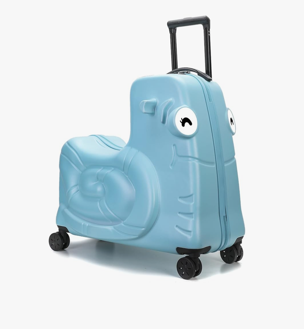 Kids Luggage, Kids Ride-on Luggage with Spinner Wheels Suitcase, Kid's Ride-On Suitcase Help Your Child Relax, Carry On Trolley Luggage with Password Lock, 22"