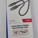 6-Foot Silicone Rubber Sync for USB C+6-Foot Silicone Rubber Sync for Lightning Tip