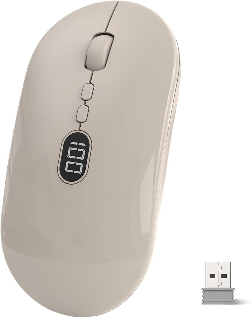 MAGIC-REFINER X1 Wireless Computer Mouse for Laptop with Battery Level Visible, 2.4G Portable Ultra Slim USB Mouse, Silent Click 1600 DPI for Windows/Mac/PC/Office