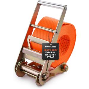 Heavy Duty 40 Ft x 4 inch Endless Ratchet Strap  22000 Lb Breaking Strength Tie Down for Cargo, Truck, and Trailer.