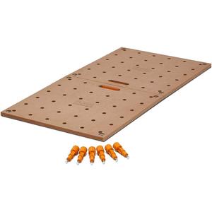 BORA Centipede Workbench Table Top For Bora Centipede Work Stand Saw Horses - 24" x 48" - Includes Wood Top with 20mm Dog Holes + 6 Quick-Twist Lock Handles for Portable Work Bench, CK22TM Brown