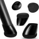 Ezprotekt 16 Pcs Chair Leg Floor Protectors, Silicone Covers Felt Furniture Pads for Hardwood Floors, Chair Leg Caps for Tilted Legs(15°-25°), Anti-Scratch and Reduce Noise Round Black M Fit (0.8"-1")