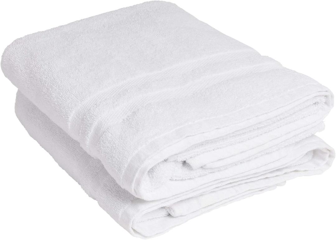 Cotton Luxury Large Bath Towels, 600 GSM Soft Ringspun Cotton, 2-Pack
Hotel Towel Set of 2 - 30"x54" - Premium Bathroom Towels, White Super Absorbent Spa Bath Towels