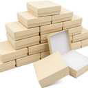 Cardboard Jewelry Brown Gift Boxes 20 Pack3.5×3.5×1 inches, its apply to displaying necklaces, rings, bracelets, earrings