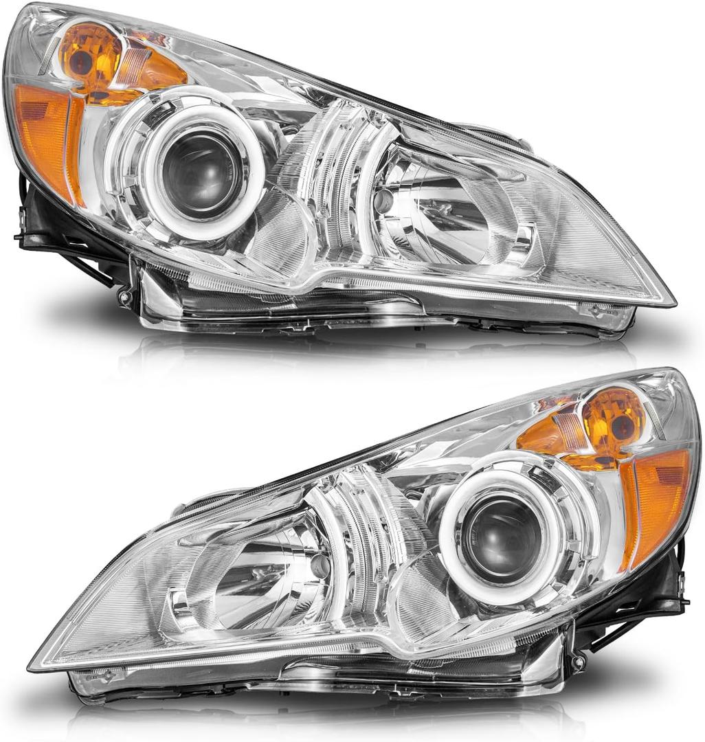 WEELMOTO Headlights for 2010-2014 Subaru Legacy, Headlight compatible with 2010 2011 2012 2013 2014 Subaru Outback 4-Dr Headlamp Replacement Pair