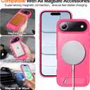 2 x MOZOTER for iPhone Air Case with Kickstand,[Compatible with MagSafe] [12FT Military Grade Protection] Slim Translucent Matte Shockproof Phone Case,6.5",Rosered