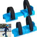 Winter Toddler Ice Skates, Adjustable Double Runner Ice Skates with Hook and Loop Fastener Straps, Blue Double Blade Ice Skates for Kids Toddler Training Shoes Beginner