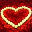 3000Pcs Red Rose Petals with 36Pcs LED Tea Lights Candles, Romantic Gifts for Her, Special Night, Date Night Ideas, Wedding, Anniversary, Proposal