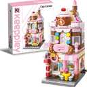 QMAN Building Blocks Toys City Street Construction Set Educational Bricks Toy for Girls Age 6-12 and Up (Honey Sweet Dessert House)
