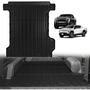 TripleAliners Truck Mat Compatible with 2024-2026 Chevrolet Silverado EV RST/GMC Sierra EV Denali 5.9FT Accessories, Truck Bed Mat Heavy Duty Custom Fit All Weather Protection TPE Pickup Liner