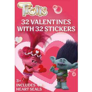 Trolls 32 Valentines With 32 Stickers 3 Pack