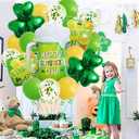 2 x St Patricks Day Balloons Decoration, 5pcs Green Shamrock Aluminum Foil Balloons, Green Clover Leaf Beer Glass Balloon, Irish Day Party Kit for Indoor And Outdoor Celebrations