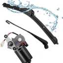 KEMIMOTO UTV Electric Windshield Wiper Motor Kit for Most UTV Compatible with Can Am Defender Pro Compatible with Mule Teryx 16" 12V Wiper Blade