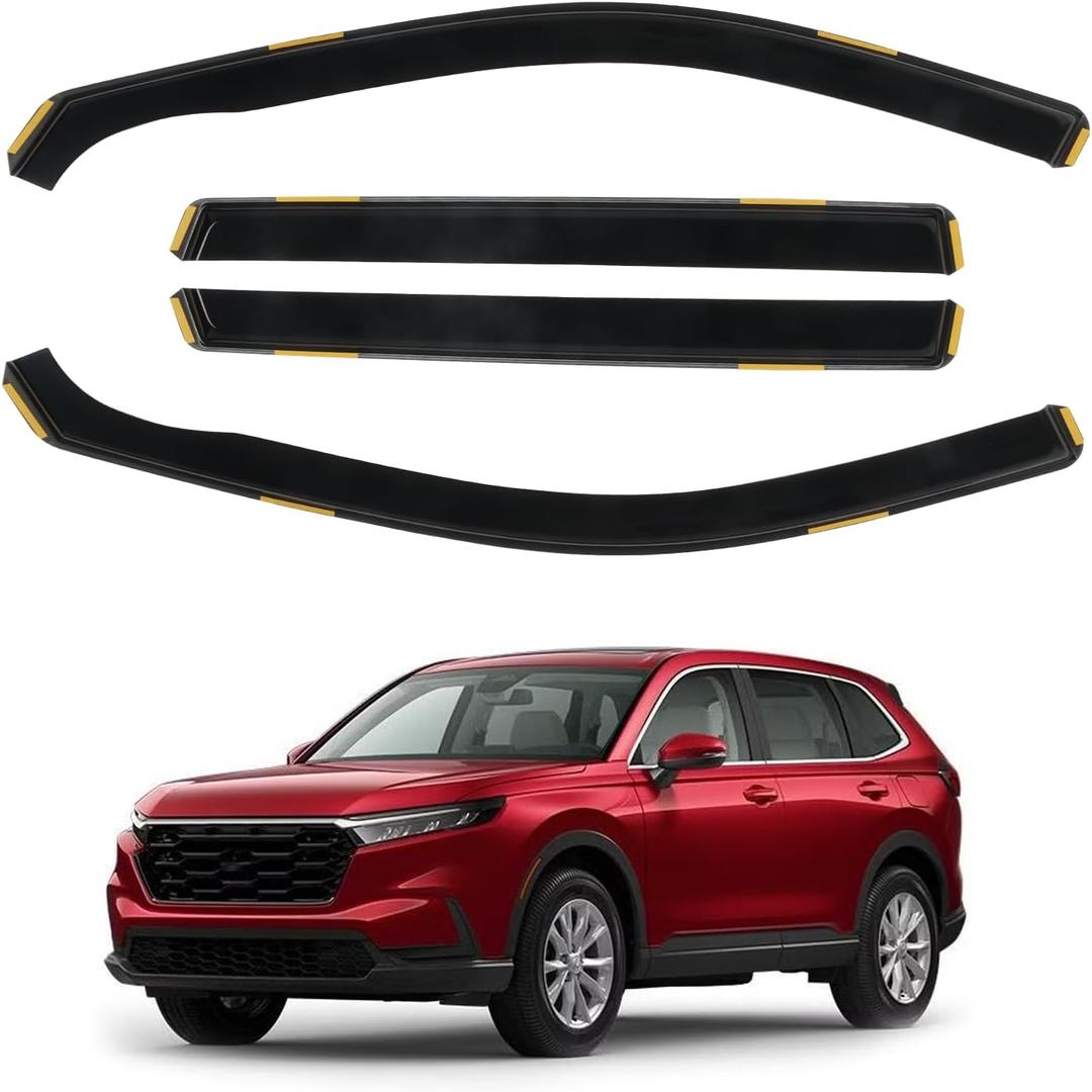 4 PCS in-Channel Window Rain Guards for 2023 2024 2025 2026 Honda CRV (CR-V), Sturdy Window Deflectors, Smoke Tinted Vent Window Visors, Vent Deflector Sun Visor Shade Shield
