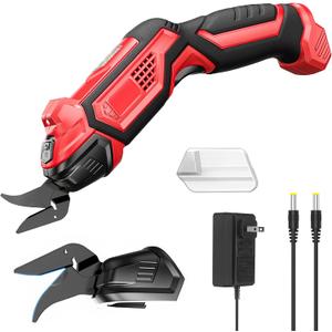 Electric Scissors with 2 Blades, 4.2V Cordless Fabric Shears Rechargeable Cloth Cutter, Power Shears for Sewing/Carpet/Leather/Rubber/Cardboard