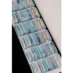 UPAFEXXI-Laminated Bible Tabs (Gold Foil Embossed Lettering), Bible Tabs for Women and Men, Reposition Large Print Stickers, Easy to Read and Apply, 80 Chapters Labels for Easy Navigation (Blue)