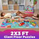 QUOKKA Giant Floor Puzzles for Kids Ages 4-6 - 2x3 Feet Extra-Thick 48 Pieces Toddler Puzzle Ages 3-5  Mermaid Educational Activity for Boys Girls  Premium Box with Sturdy Handle & Magnetic Closure