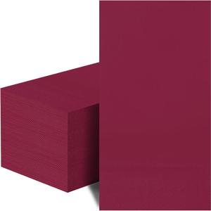 100 Pcs Burgundy Paper Napkins Disposable - Maroon Guest Dinner Napkins for Bathroom Wedding Birthday Graduation Party