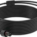 16.4Ft/5M Extension Cable with 1 to 2 Splitter for Christmas String Lights IP68 Waterproof Extension Lead 24AWG Extension Cord for Outdoor Solar String Lights, Indoor String Lights, 2 Pin