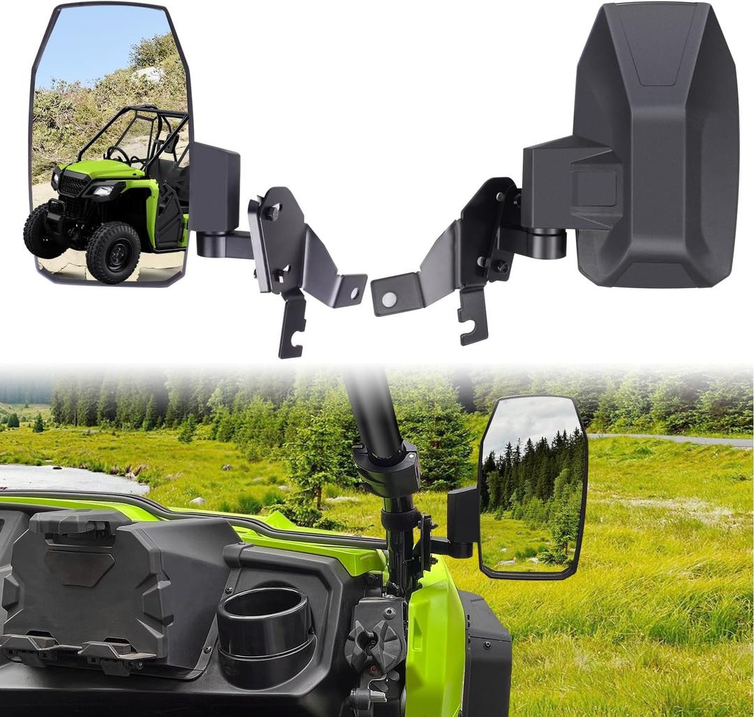 Rearview Side Mirrors Compatible with 2021-2025 Honda Pioneer 520; 2015-2023 Pioneer 500 Accessories Adjustable High-Definition Folding Convex Side Mirrors (2PCS)