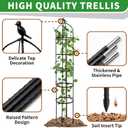 6.7FT Garden Obelisk Trellis for Climbing Plants,81Metal Plant Support Tower,Heavy Duty Thickened Tube,Rustproof Black Vine & Flower Stand for Outdoor Indoor Use