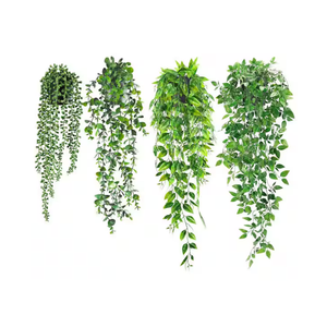 25.6 in. Green Fake Plant Hanging Plants with Pots, Artificial Ivy Vine Faux Eucalyptus Hanging Plant (4-Pack)