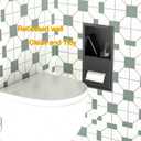Black Toilet Paper Holder with Recessed Wall Niche for Storage,Stainless Steel in Wall Toilet Paper Dispenser with Shelf,15.9inX7.9inX4.9in (Matte Black)