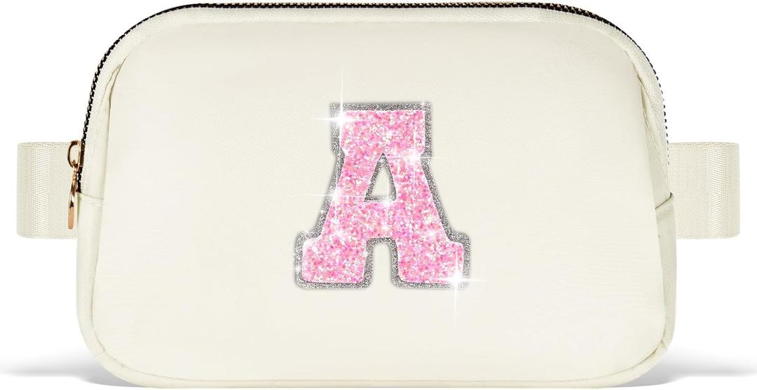 Graduation Gifts for Girls Teens Kids Daughter Sister Her - Birthday Gifts for 3 4 5 6 7 8 9 10 11 12 13 Year Old Girls,Fanny Pack Crossbody Bag Belt Bag Cute Trendy Stuff | Cream,Initial A