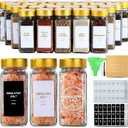 Glass Spice Jars with Label, 24Pcs Spice Jars with Shaker Lids-4 oz Gold Spice Seasoning Jars Bottles Containers Set for Spice Rack (24)