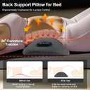 3 in 1 Back Massager, Electric Lumbar Support Pillow Heat Vibration Massage Lower Back Spine Decompression Device, Dark Gray