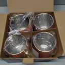 Moscow Mule Mugs Set of 4, 16 OZ Hammered Copper Cups with 304 Stainless Steel Lining and Gold Brass Handles, for Cold Drinks, Beer, Bars, Parties