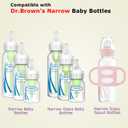 joyfeed 6Pack Straw Cup Conversion Kit for Dr Browns Narrow and Narrow Glass Baby Bottles, Weighted Straw Replacement Kit with Soft Straw Top and Handle,6m+