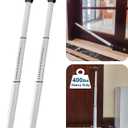 1 Pack Rerishom Door Security Bar, Door Stoppers Security bar,Heavy Duty Door Lock Security Door Jammer Door Stopper for Apartment, Hotel Room,Screen Door Hardware, Gate Lock Bar (White)