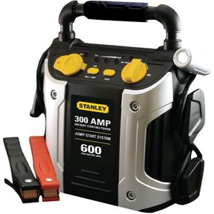 STANLEY J309 Portable Power Station Jump Starter 600 Peak Amp Battery Booster, 3.1A USB Ports, Battery Clamps
