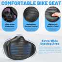 CDYWD Noseless Oversized Bike Seat for Men Women Comfort, Extra Wide Padded Bicycle Seat Cushion, Large Comfortable Bike Saddle for Peloton, Stationary Exercise Bike, Beach Cruiser, City Bike, Ebike