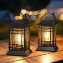 Solar Lanterns Outdoor Waterproof, Hanging Solar Lights for Outside 2 Pack