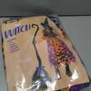 Spooktacular Creations Light Up Polka Dots Witch Tutu Costume for Girls Toddlers Starry Witch Dress with Magic Hat and Broom (Orange, S)